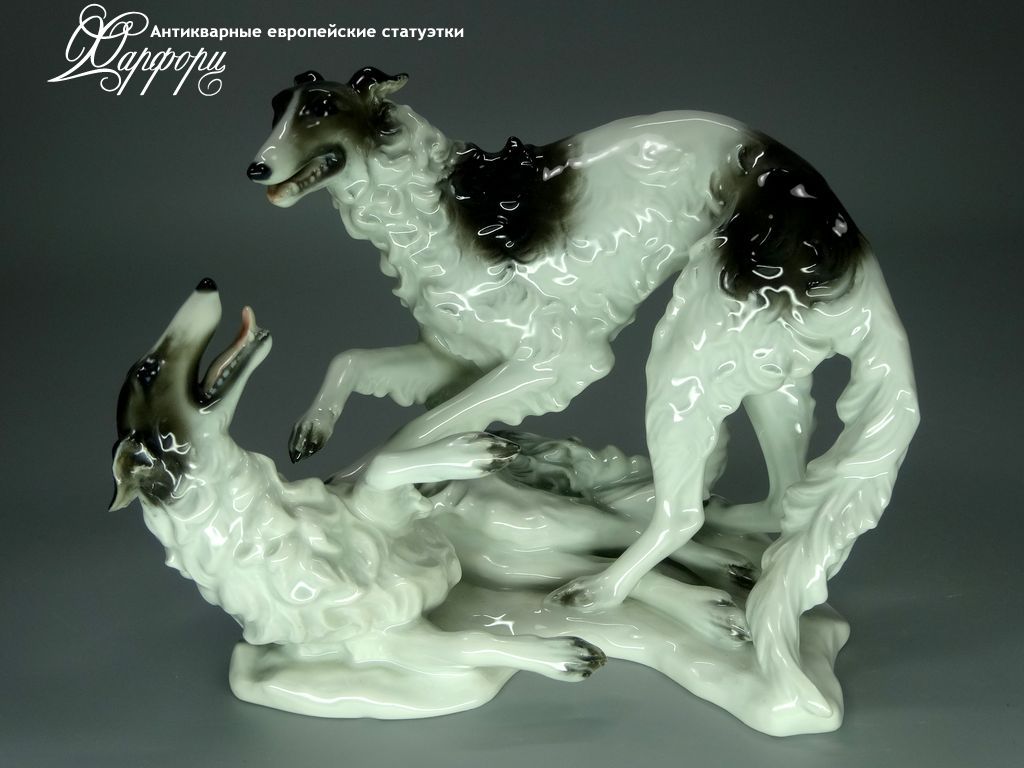 Купить фарфоровые статуэтки Rosenthal, Играющие борзые, Германия
